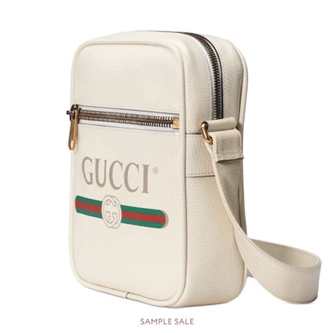 gucci print messenger bag white